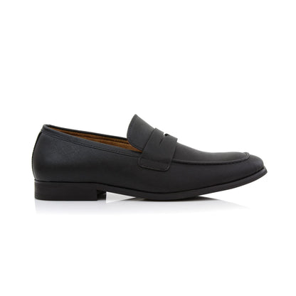 Ferro Aldo Dylan Men's Classic Penny Loafer | Slip-on Dress Shoe in Vegan Leather for Business, Formal & Casual | MFA19671 | in Suit Black