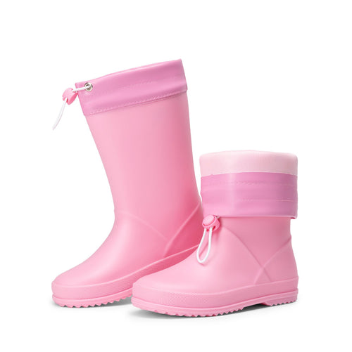 DREAM PAIRS Kids Rain Boots Boys Girls Lightweight Boots Waterproof Easy-on Outdoor Playing Rain Boot Unisex-Child, Pink, SDRB2401K