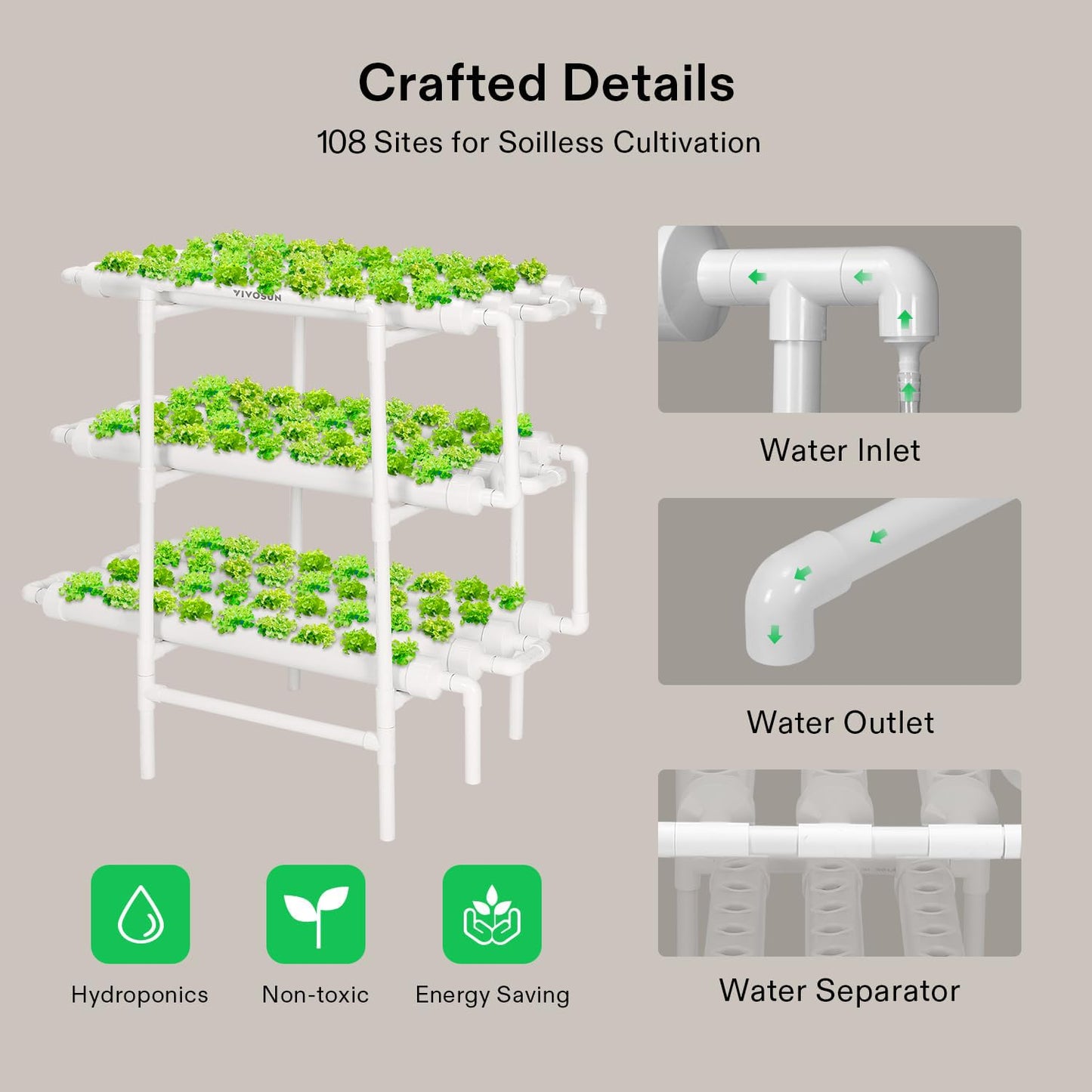 VIVOSUN Sistema de Cultivo Hidropónico de Jardinería