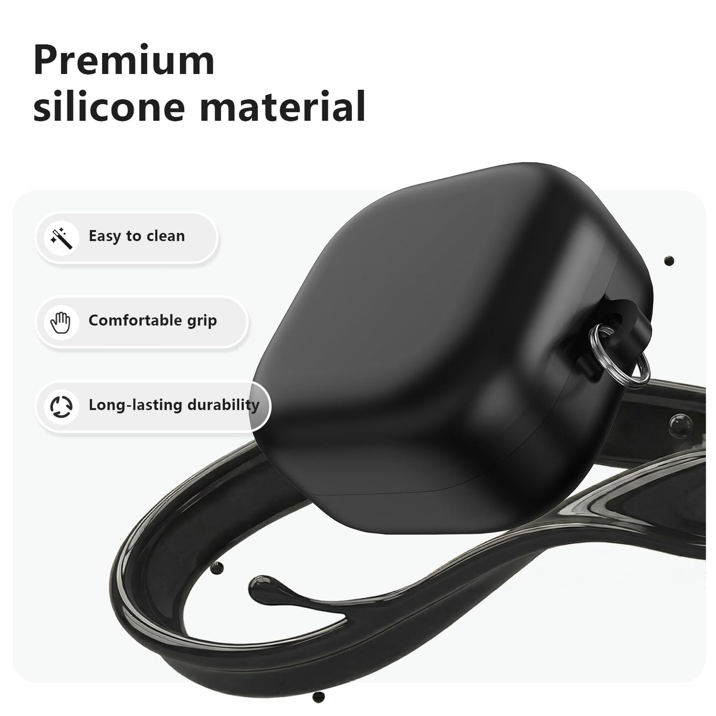 RFUNGUANGO Funda de Silicona para Samsung Galaxy Buds 4 y Buds 4 Pro