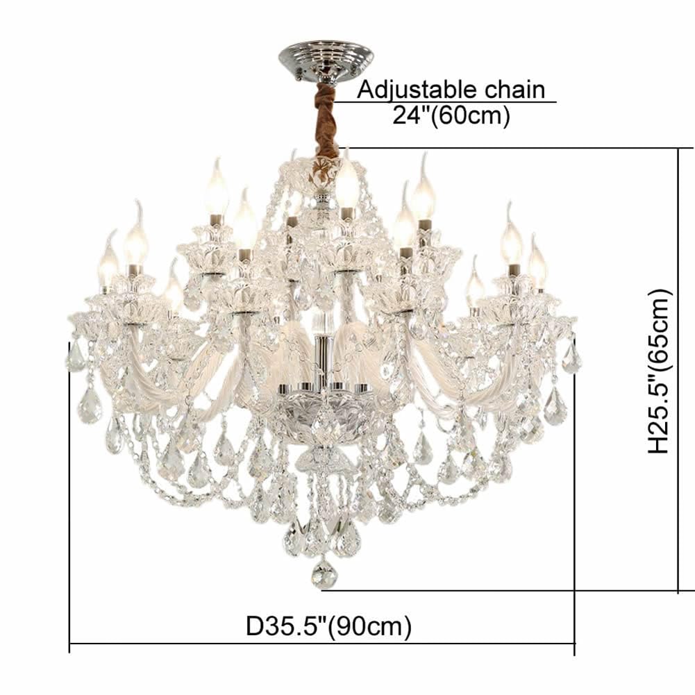 Durahonn Candelabro de Luces de Cristal Transparente (12 Luces)