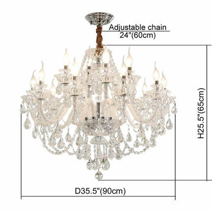 Durahonn Candelabro de Luces de Cristal Transparente (12 Luces)