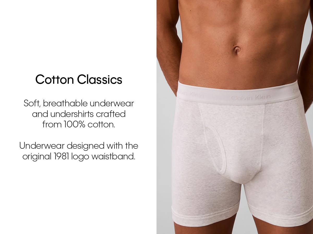 Calvin Klein Calzoncillos Bóxer de Algodón Clásicos para Hombre (Negro / Talla L / Paquete de 3)