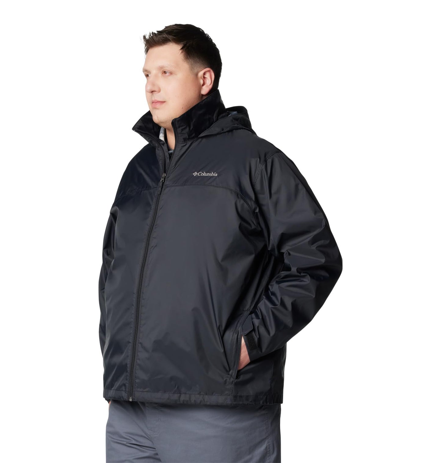 Columbia Chaqueta Impermeable para Hombre (Negro / Talla M)