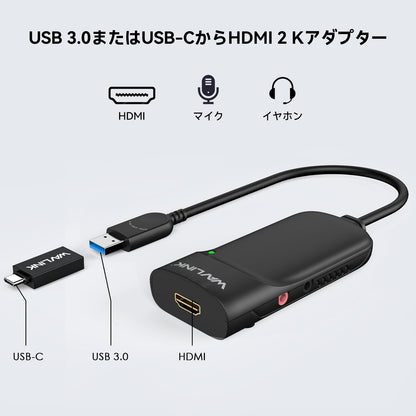WAVLINK Adaptador de Video Universal USB 3.0/USB C a HDMI