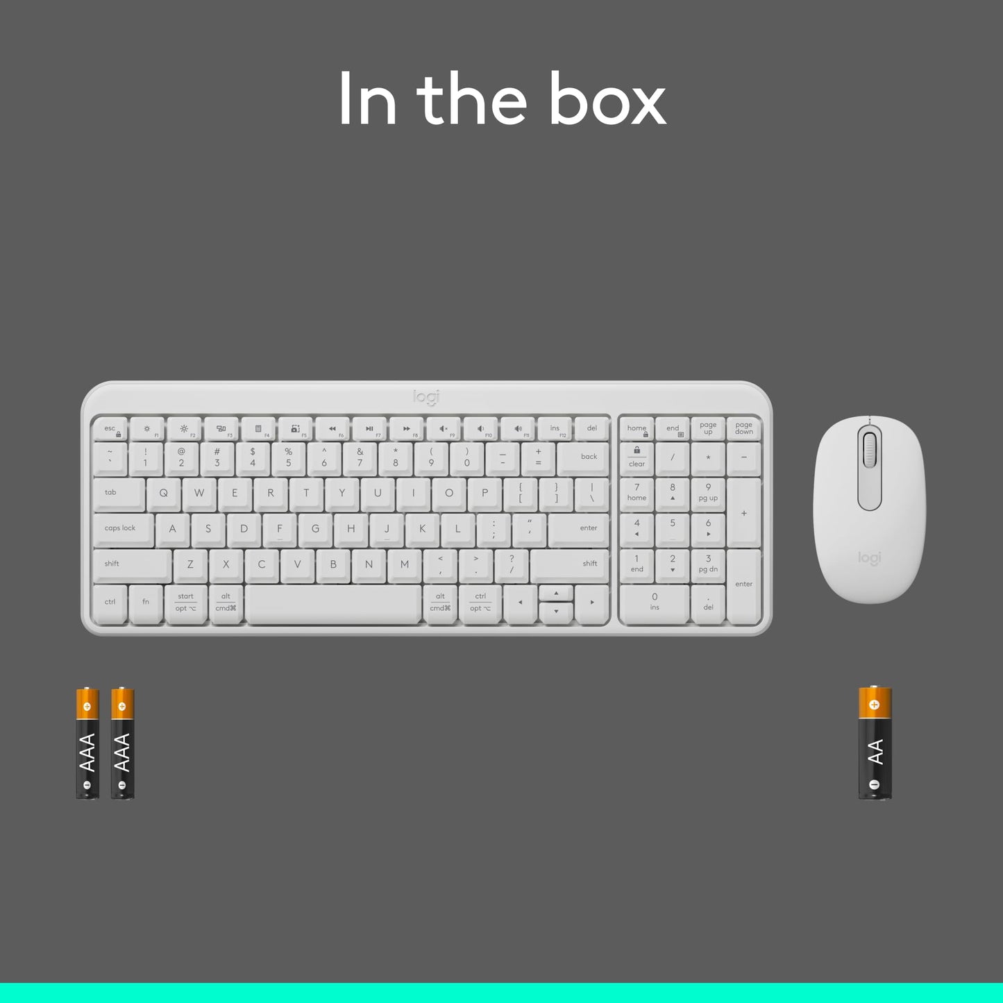 Logitech Combo de Teclado y Mouse Inalámbrico MK250 (White)