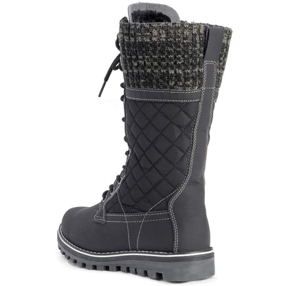 POLAR Womens Winter Thermal Snow Outdoor Warm Mid Calf Waterproof Durable Boot - Black