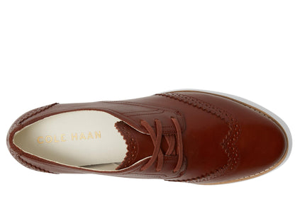 Cole Haan Womens Grand City Platform Oxford, Dark Cuoio/Ivory