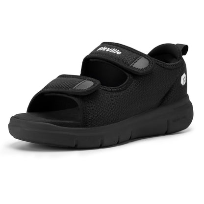 FitVille Sandalias para Diabéticos para Mujer (Negro / Talla 8W)