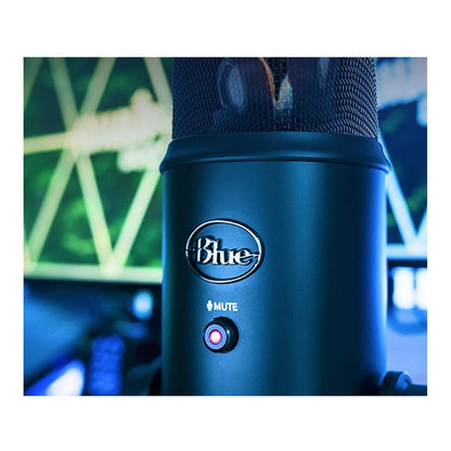 Logitech Creators Blue Yeti USB Microphone for PC, Mac, Gaming, Recording, Streaming, Podcasting, Studio and Computer Condenser Mic with Blue VO!CE effects, 4 Pickup Patterns, Plug and Play - Blackout