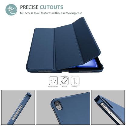 ProCase Smart Case for iPad Air 11-inch M4 (2026, 8th Gen) / M3 (2025) / M2 (2024) & 10.9 Inch iPad Air 5th (2022) & 4th (2020) – Protective Hard Back Cover with Auto Sleep/Wake - Navy