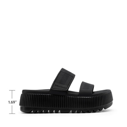 DREAM PAIRS Women's Platform Slip on Adjustable Sandals Lightweight Comfortable Non-Slip Vacation Beach Chunky Open Toe Wedges for Summer Waterproof Shoes 2026, All Black, SDWS26004W