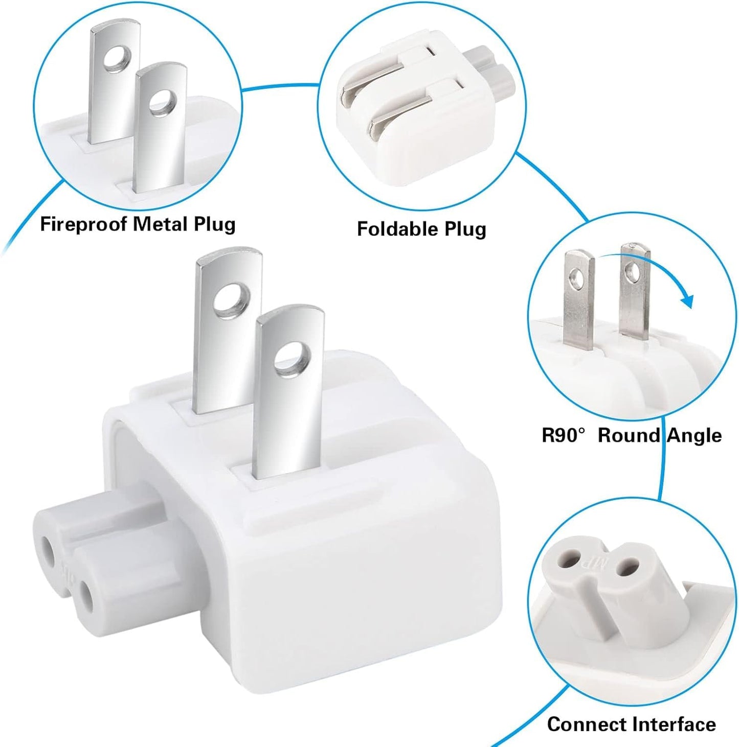 Mandalahuang Adaptador de Enchufe de Pared Mac (Paquete de 2)