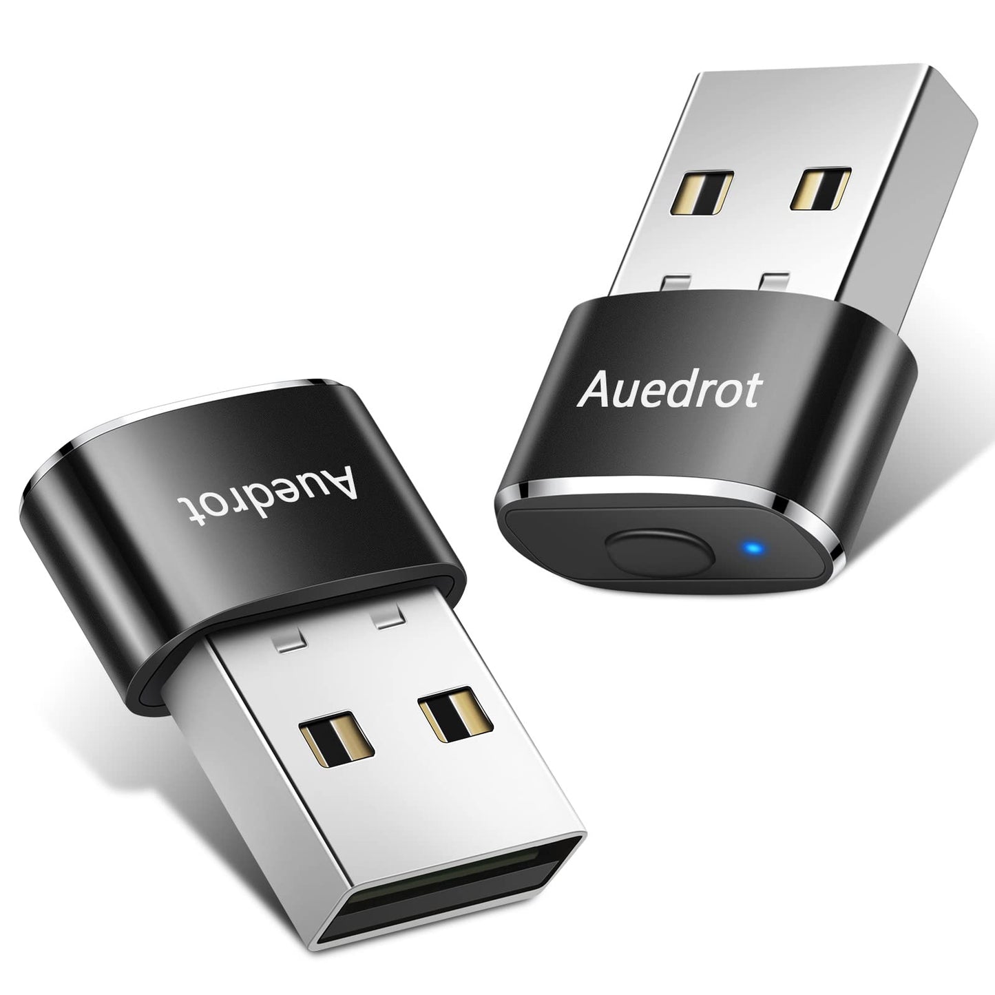 AUEDROT Agitador de Ratón USB de Metal (Paquete de 2 / Negro)