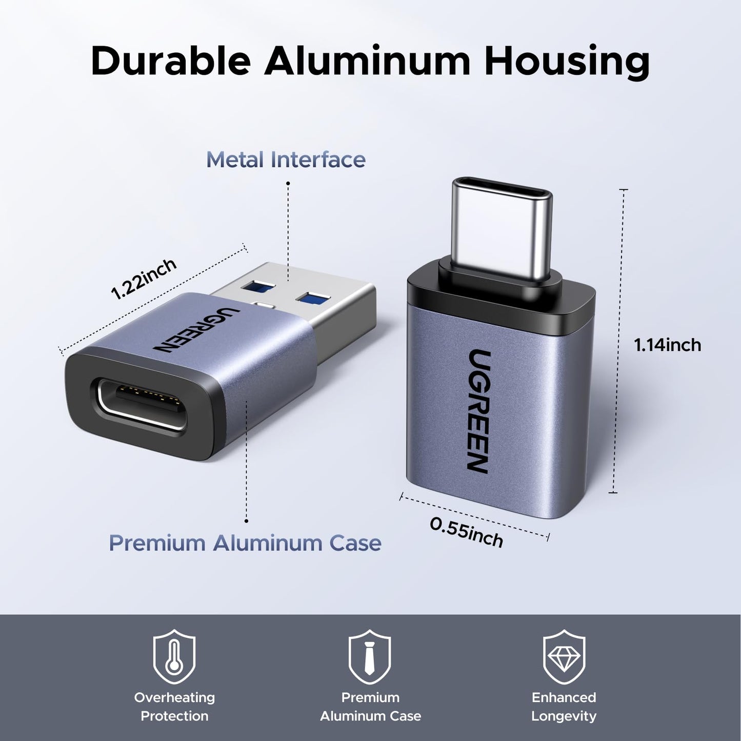 UGREEN Adaptadores USB a USB C y USB C a USB (Paquete de 4 / 10Gbps)