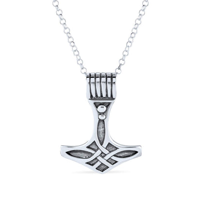 Bling Jewelry Collar con Colgante de Martillo de Thor (Plata de Ley .925)