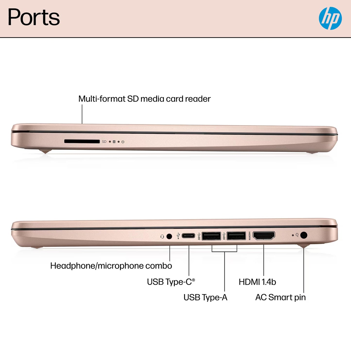 HP Laptop para Estudiantes y Negocios 14" (628GB / Rose Gold)