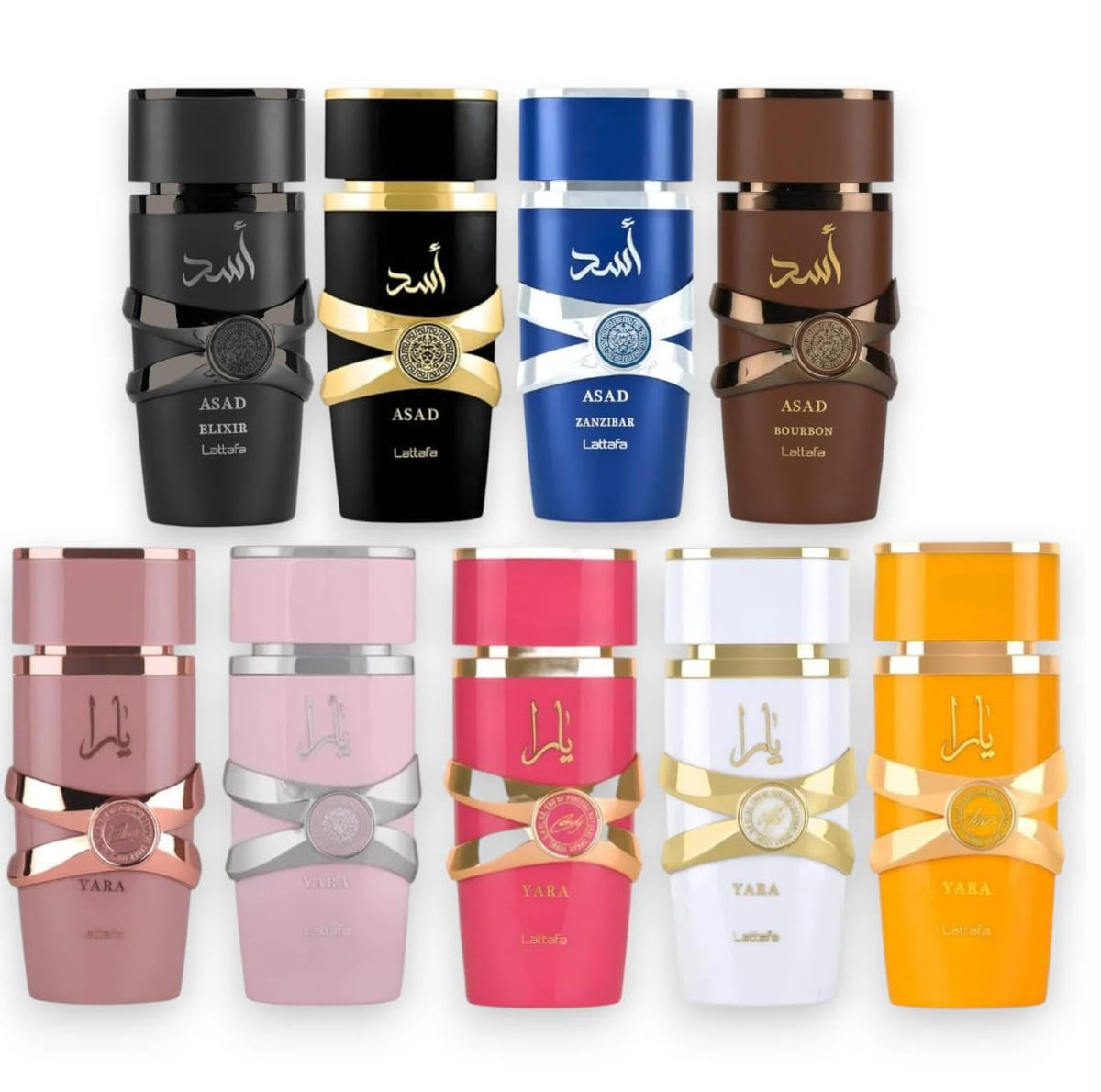 Lattafa Yara and Asad Collection Bundle (9 Piezas / 100ML cada una)