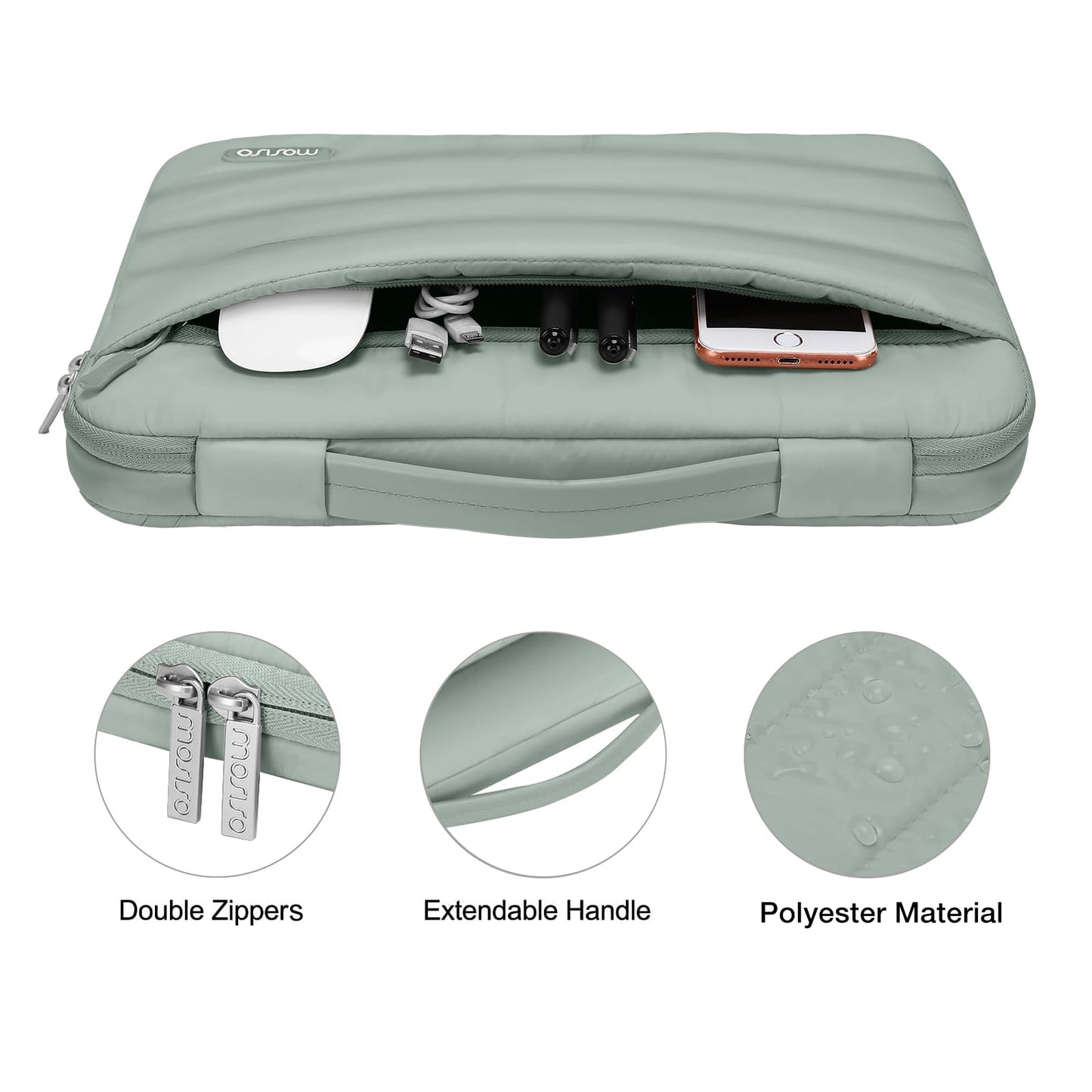 MOSISO Funda Rígida y Accesorios para MacBook Air de 13.6 Pulgadas (Verde Antiguo)
