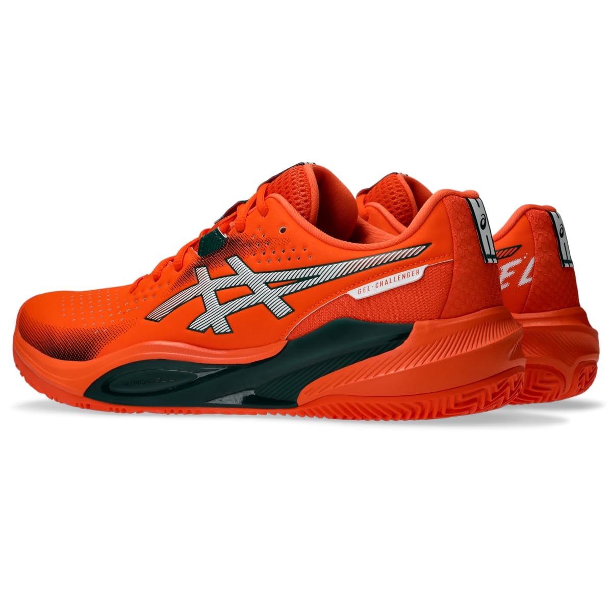 ASICS Men's Gel-Challenger 15 Padel Padel Tennis Shoes, Energy Orange/Jewel Green