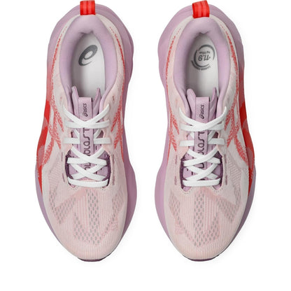 ASICS Women's NOVABLAST 5 Running Shoe, White/Coral Reef