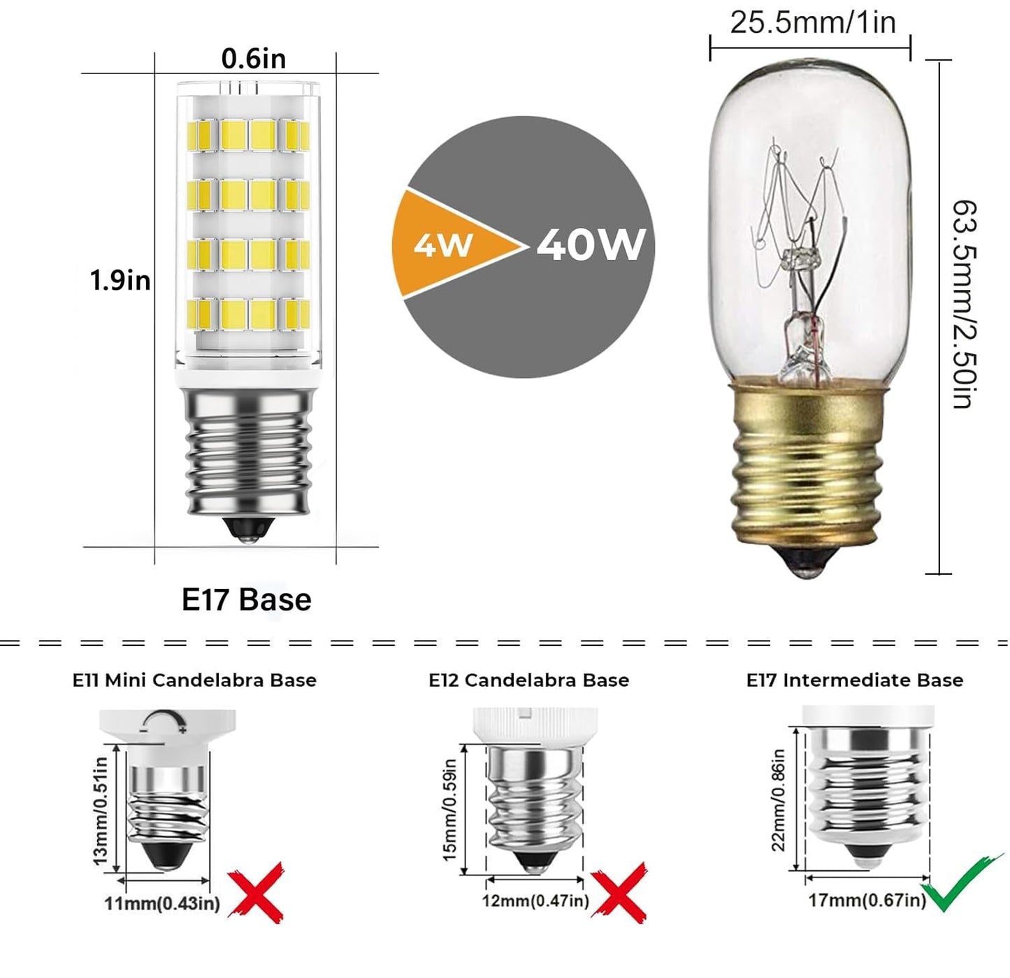 Lmwxov Bombillas de Luz LED de Repuesto de 5W (Blanco Luz de Día)