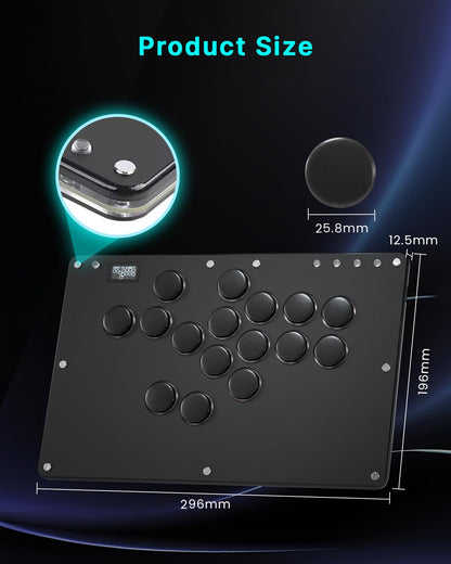 Sehawei Controlador Arcade All-Button Haute42 T16 Pro V2 (Negro)