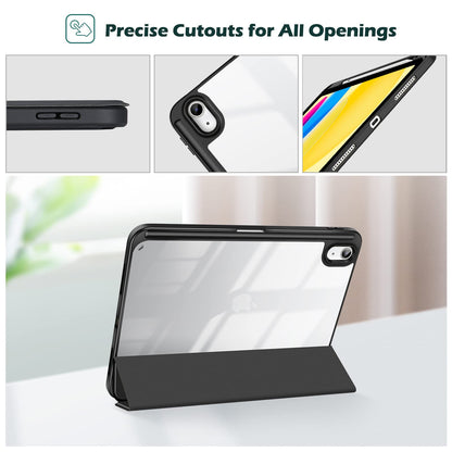 ProCase Funda Transparente con Estuche de Lápiz para iPad (Negro)