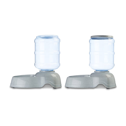 Amazon Basics Dispensador de Comida y Agua de Gran Capacidad (Gris)