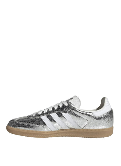 Adidas Samba OG Womens Sneaker (Silver Metallic Cracked Leather