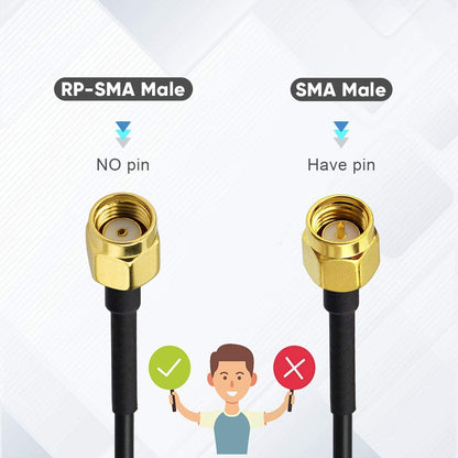 Bingfu Antena de Doble Banda WiFi de Base Magnética (Paquete de 4)