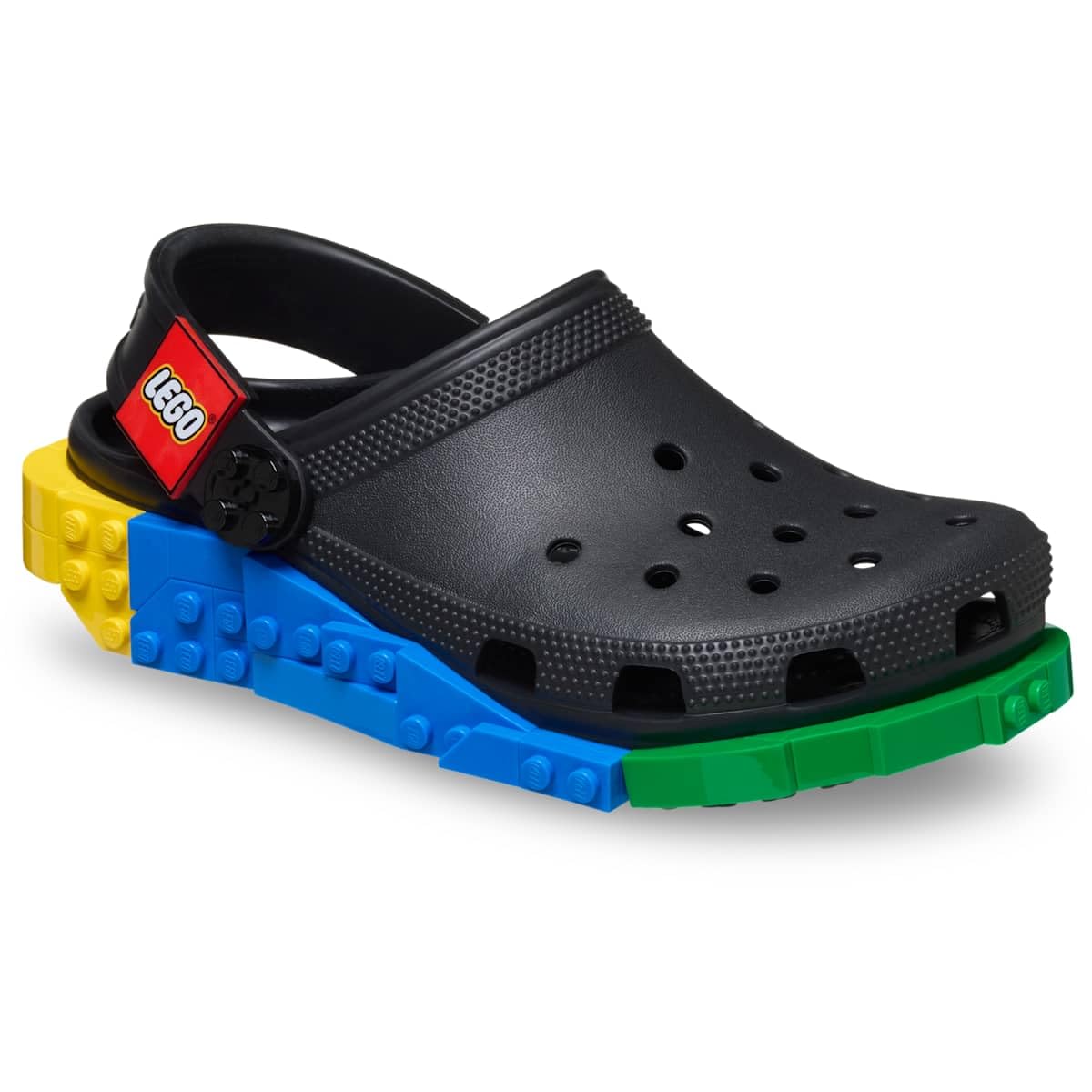 Crocs Unisex-Adult Classic LEGO System Clogs, LEGO Shoes for Women and Men, Black