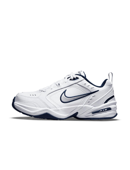 Nike Men's NIKE AIR MONARCH IV (4E) RUNNING SHOES -11; White / Metallic Silver-Midnight Navy