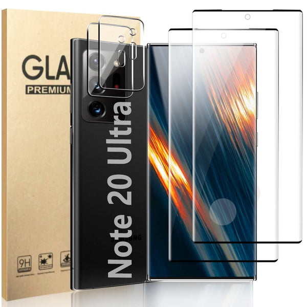 Protectores de Pantalla y Lente de Cámara para Note 20 Ultra (Paquetes 2+2)