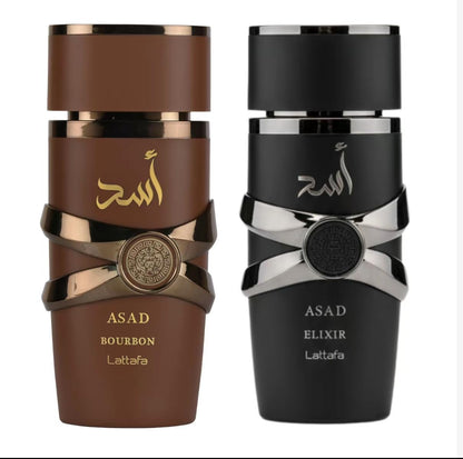 Lattafa Asad Elixir + Asad Bourbon EDP Bundle (100ml)