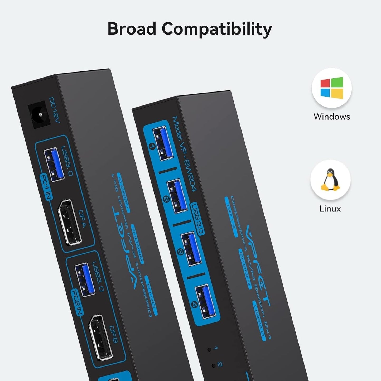 Conmutador KVM Displayport (8K a 60Hz y 4K a 120Hz)