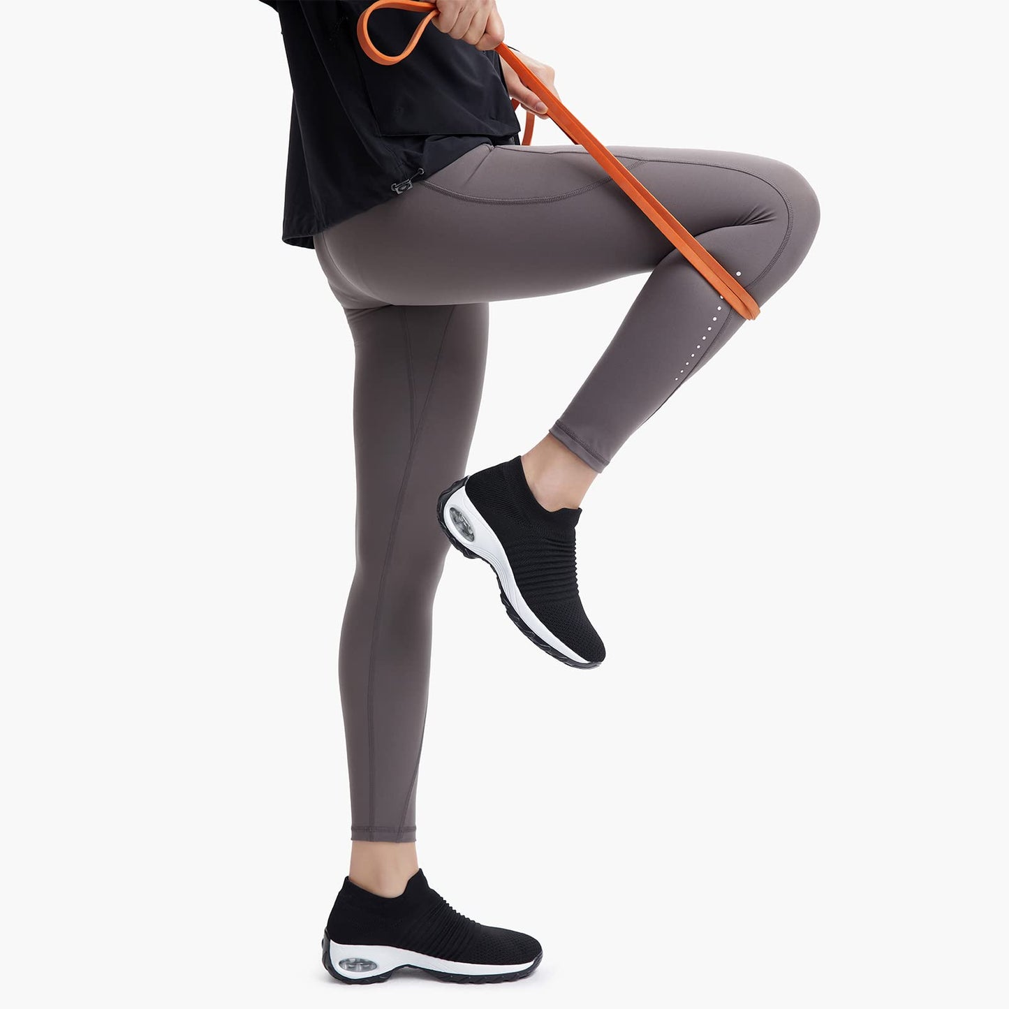 HKR Zapatos para Caminar con Plataforma para Mujer (Negro/Blanco / Talla 10 US)