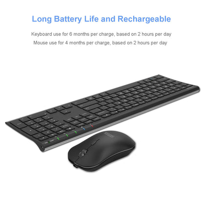 Arteck Combo de Teclado y Mouse Inalámbrico (Acero Inoxidable)