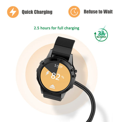 Ankky Cable Cargador USB para Reloj Garmin (Negro / 3.3ft)
