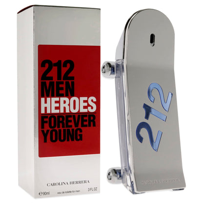 Carolina Herrera 212 Heroes Forever Young EDT para Hombre (3 oz)