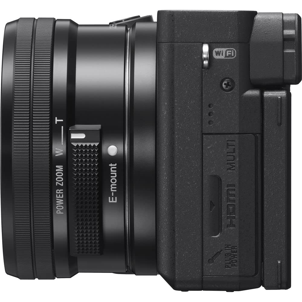 Sony Alpha a6400 Mirrorless Digital Camera with 16–50mm Power Zoom Lens (ILCE-6400L/B) – 24.2 MP APS-C, 4K Video, Real-Time Eye AF w/Sony E 55-210mm f/4.5-6.3 OSS Lens + 64GB Card and More