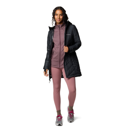 Columbia Chaqueta Acolchada Larga con Capucha para Mujer (Negro / Talla XS)
