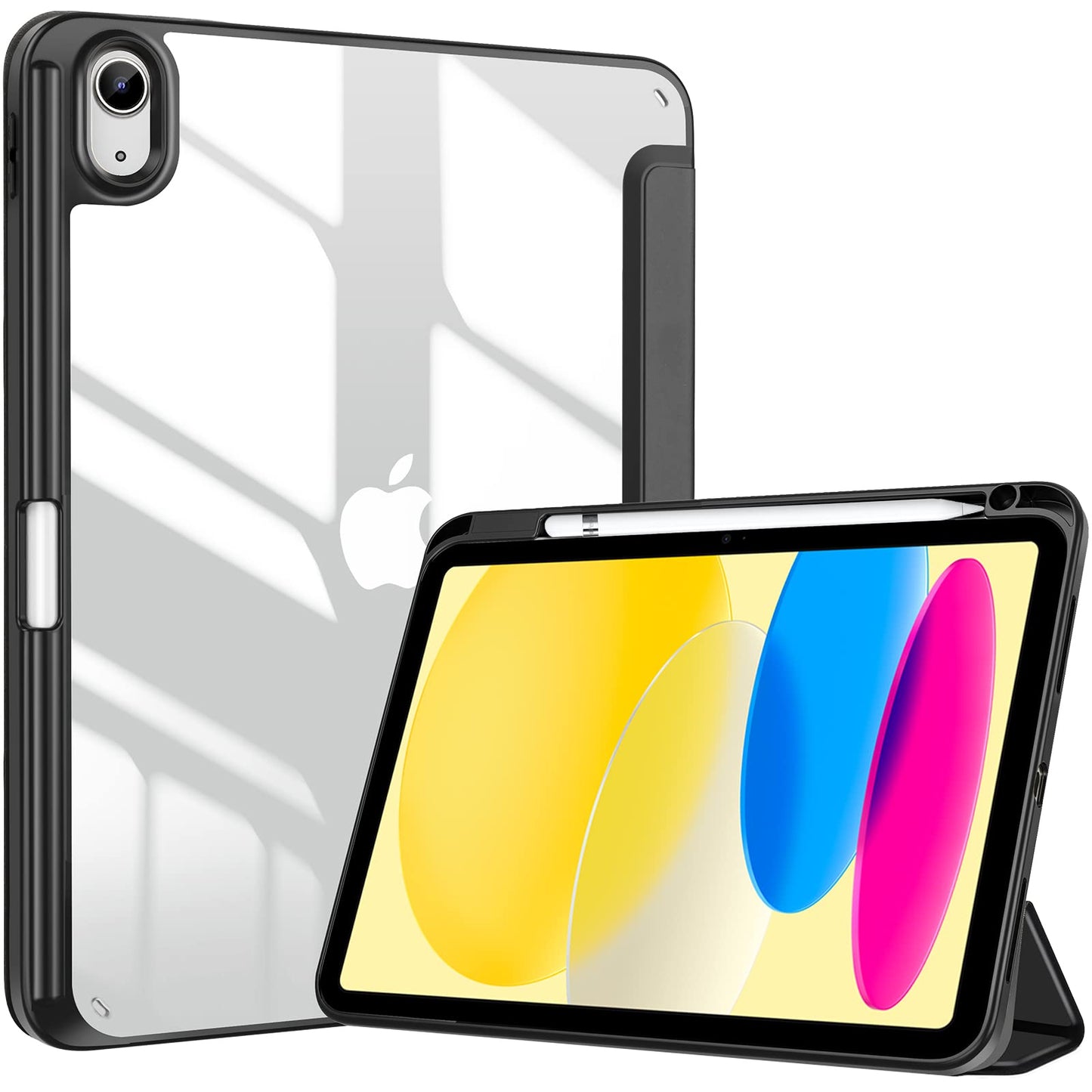 ProCase Funda Transparente con Estuche de Lápiz para iPad (Negro)