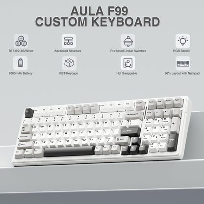 AULA Teclado Mecánico Inalámbrico F99 (RGB)