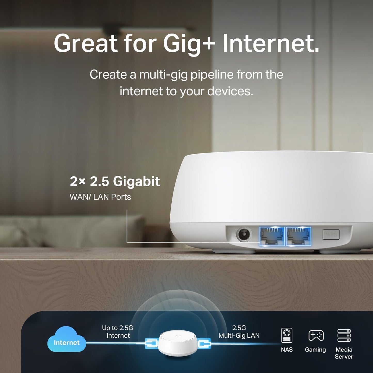 TP-Link Sistema Mesh Wi-Fi 7 Deco 7 BE25 BE5000 (Paquete de 3)