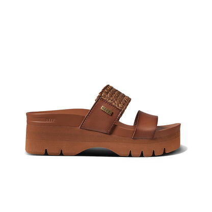 REEF Womens Cushion Vista Higher Platform Fashion Sandal, Arch Support, Ultra Soft Cushion Footbed, Espresso Raffia