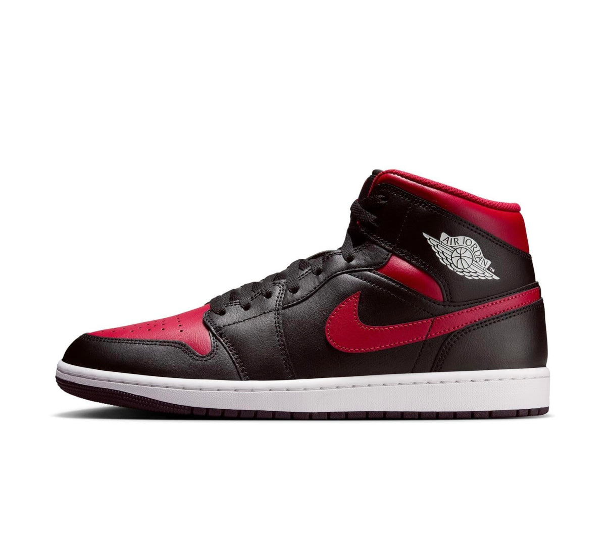 NIKE Air Jordan 1 Mid Men's Trainers Sneakers, Black Varsity Red Summit White
