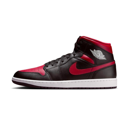 NIKE Air Jordan 1 Mid Men's Trainers Sneakers, Black Varsity Red Summit White