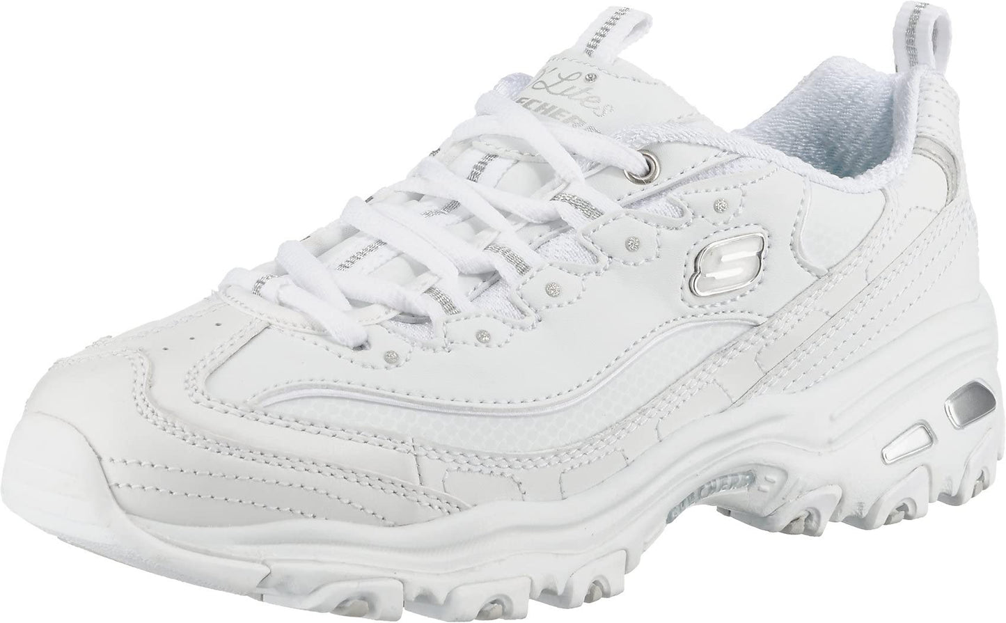 Skechers womens D'lites Fresh Start Memory Foam Lace-up Fashion Sneaker, White