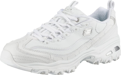 Skechers womens D'lites Fresh Start Memory Foam Lace-up Fashion Sneaker, White